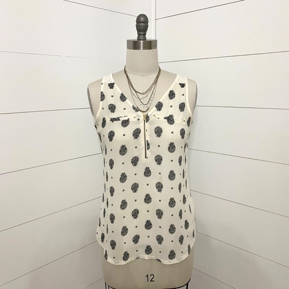 Express Sleeveless Fleur De Lis Top, Womens Size Medium - Picture 8 of 8